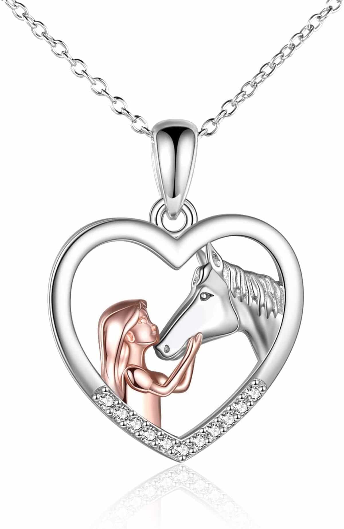 Test du collier fille et cheval YFN en argent sterling