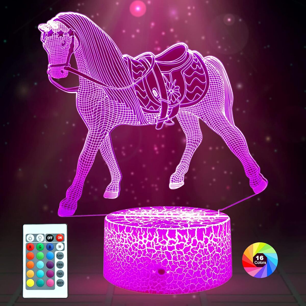 Test : veilleuse cheval 3D Vanwilit pour enfants
