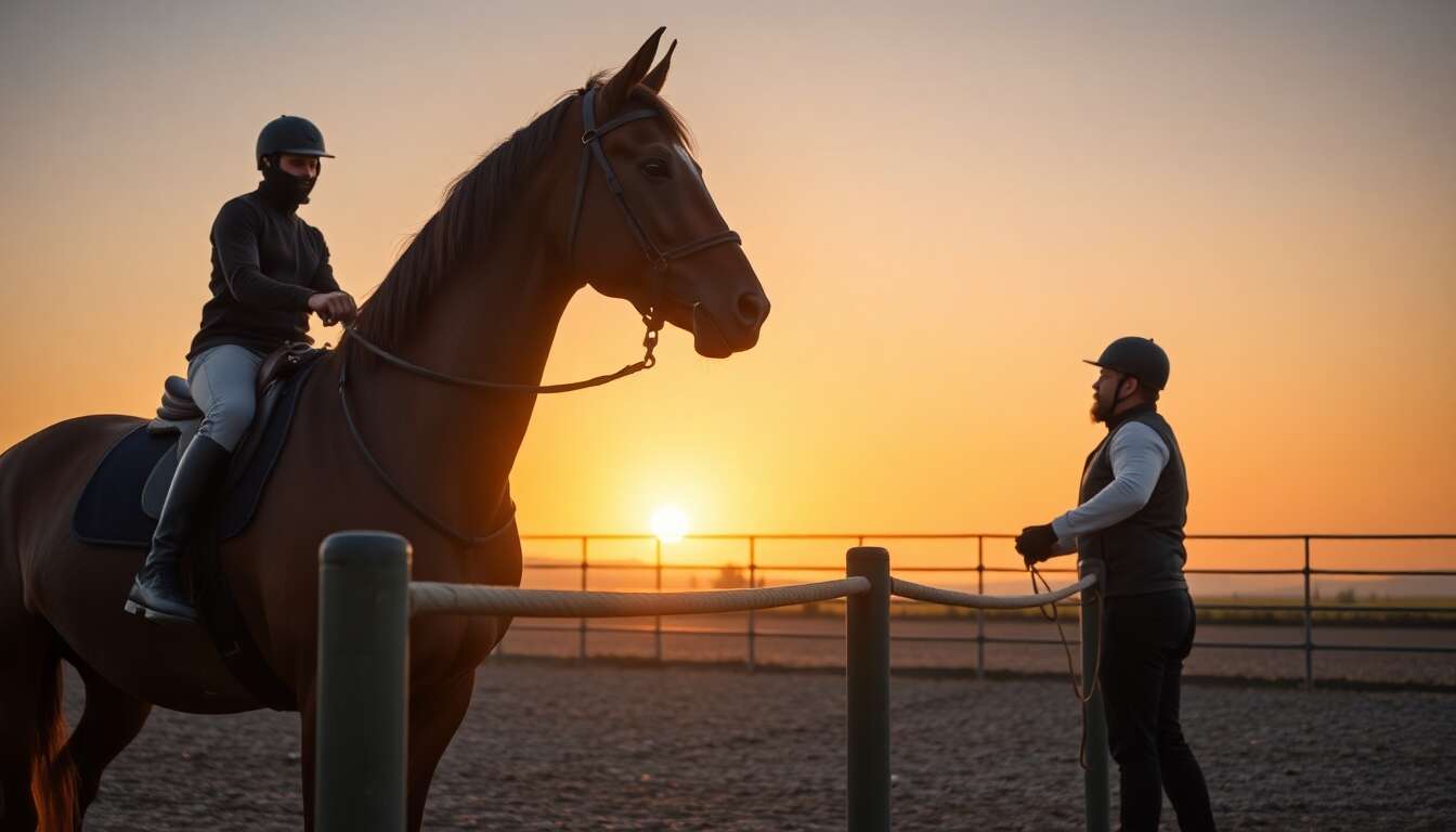Exercice de galop : maîtriser les barres au sol en équitation