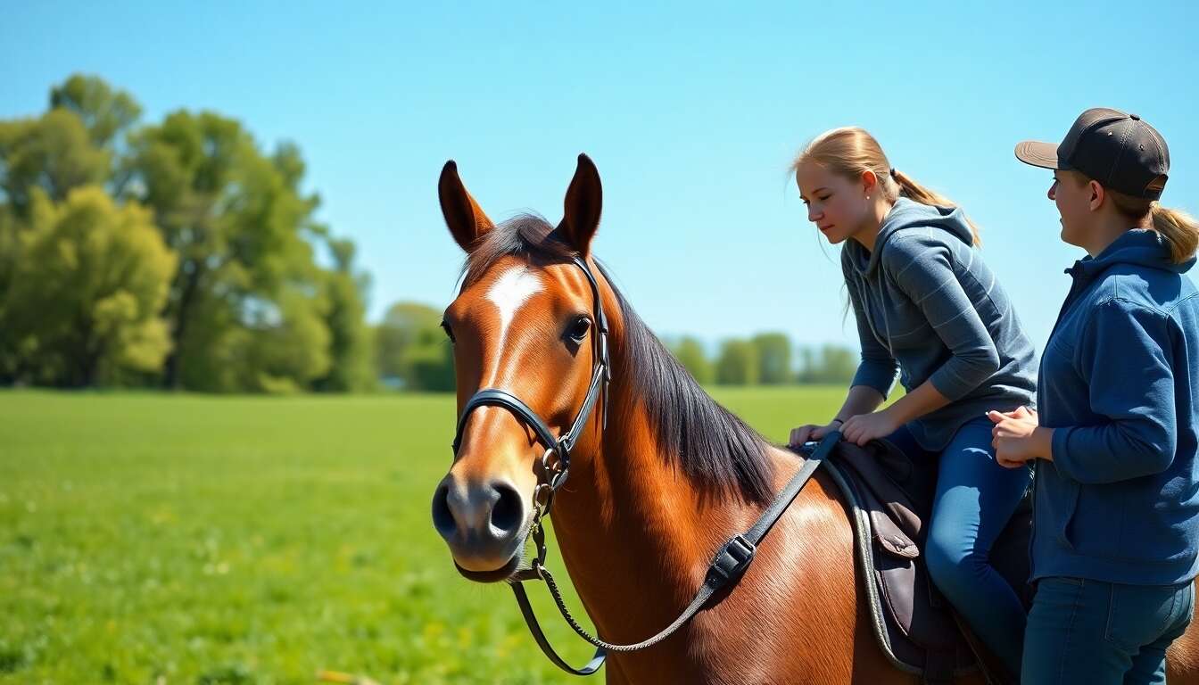 Première séance d'équitation à la longe : conseils et astuces