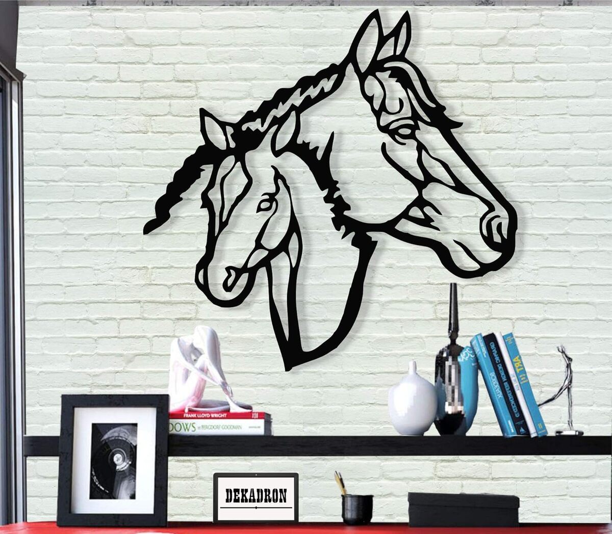Test : dekadron art mural en métal Chevaux 46x43 cm
