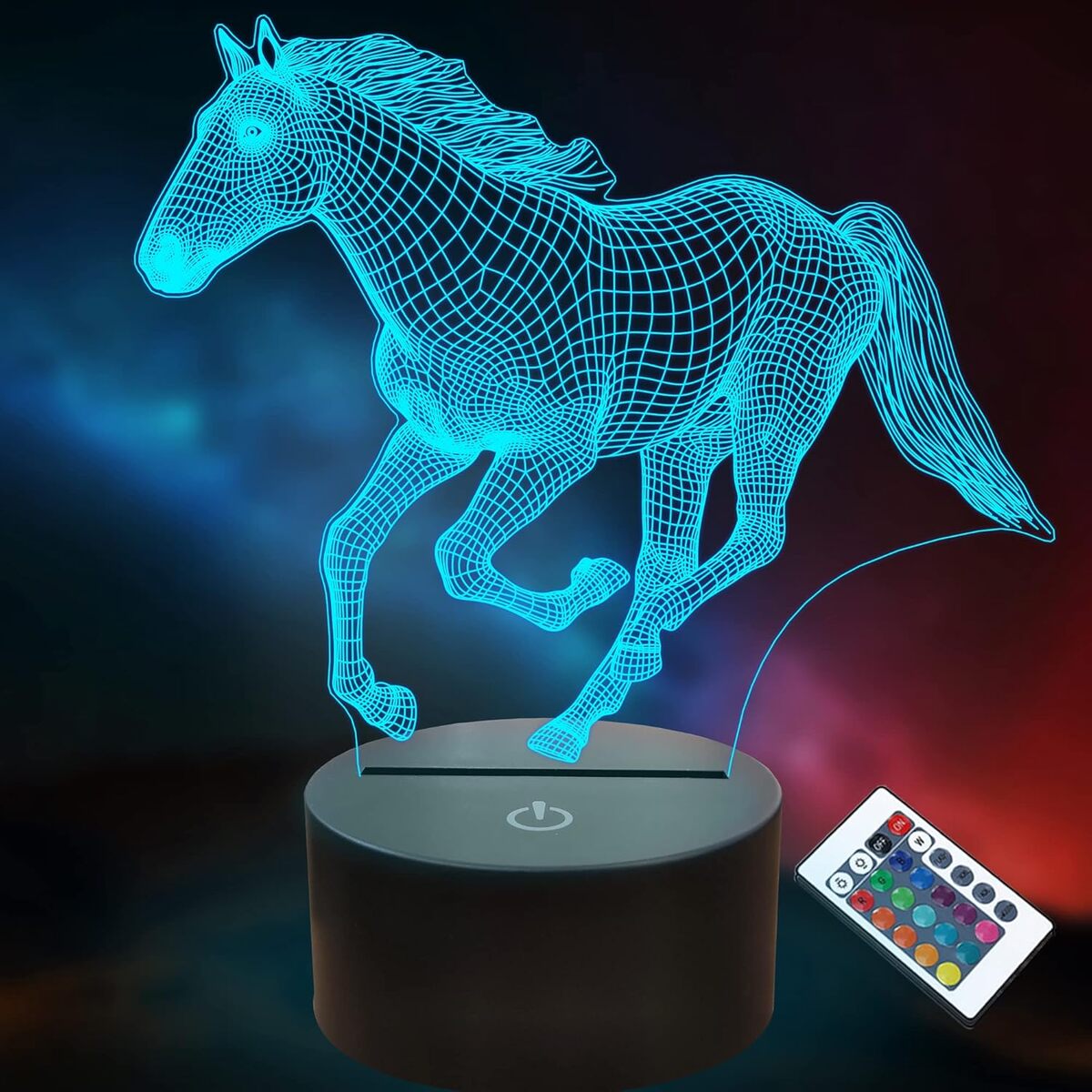 Test : lightzz veilleuse cheval 3D, l'illusion lumineuse à télécommande