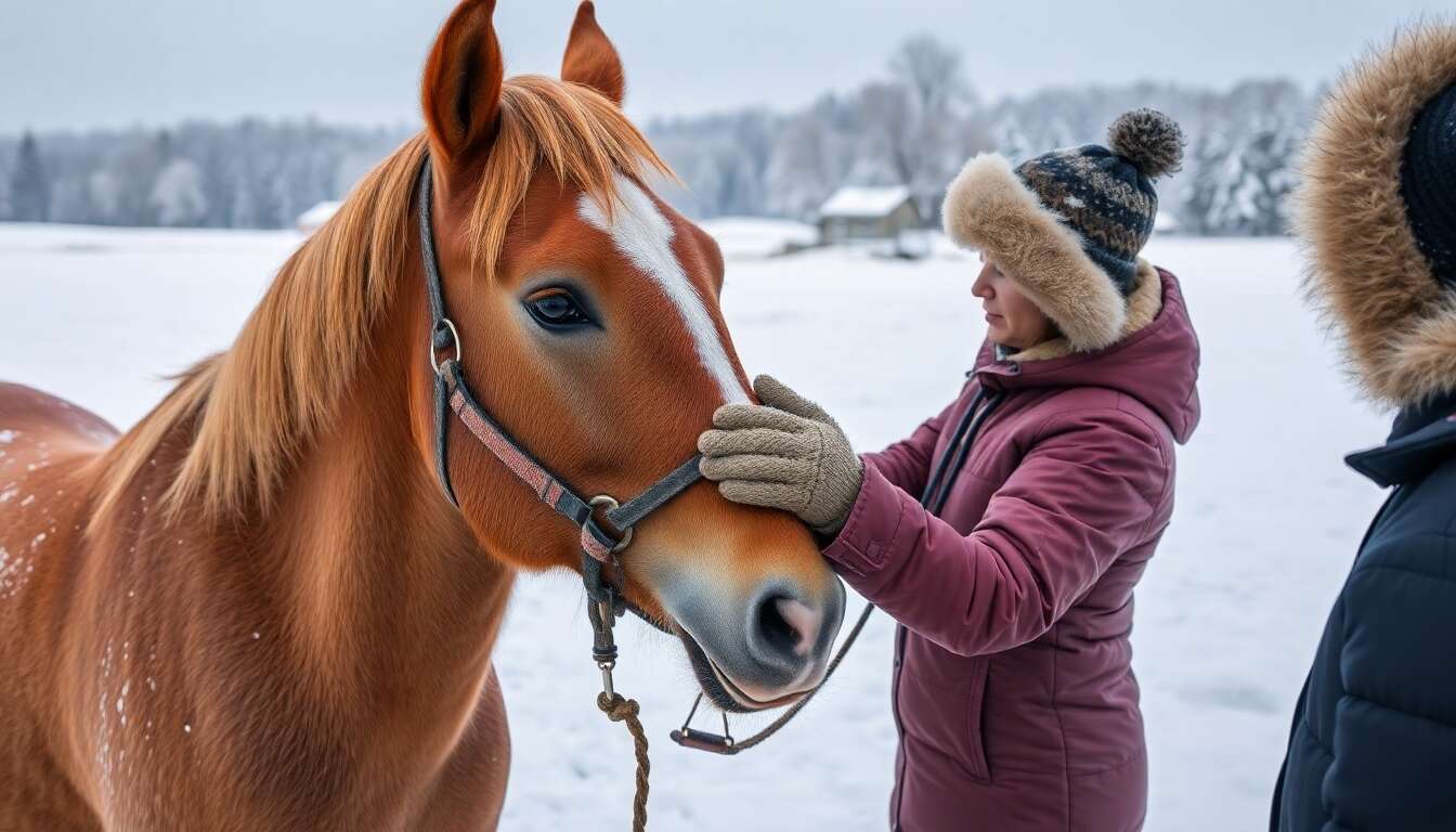 Pansage efficace en hiver du cheval : techniques incontournables