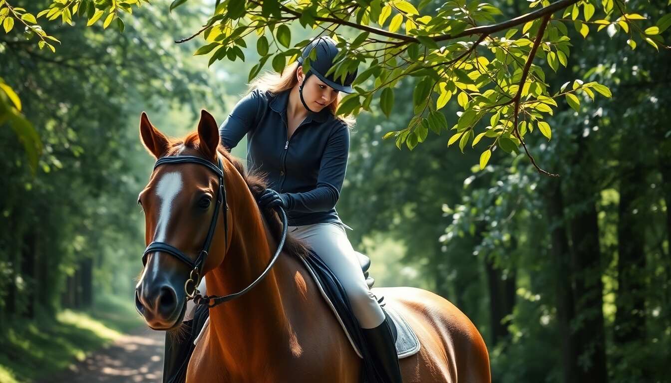 Exercice TREC : maîtriser les branches basses à cheval