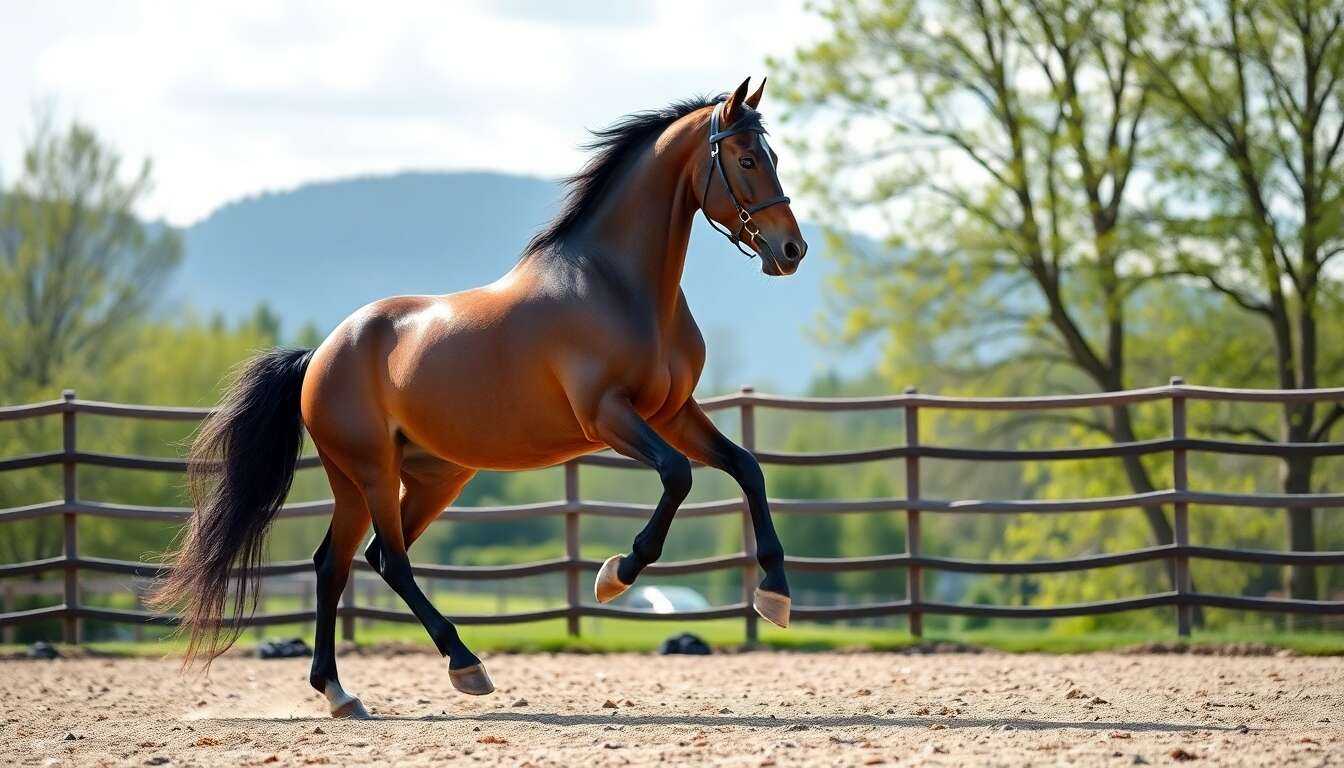 Exercices de barre au sol pour le cheval