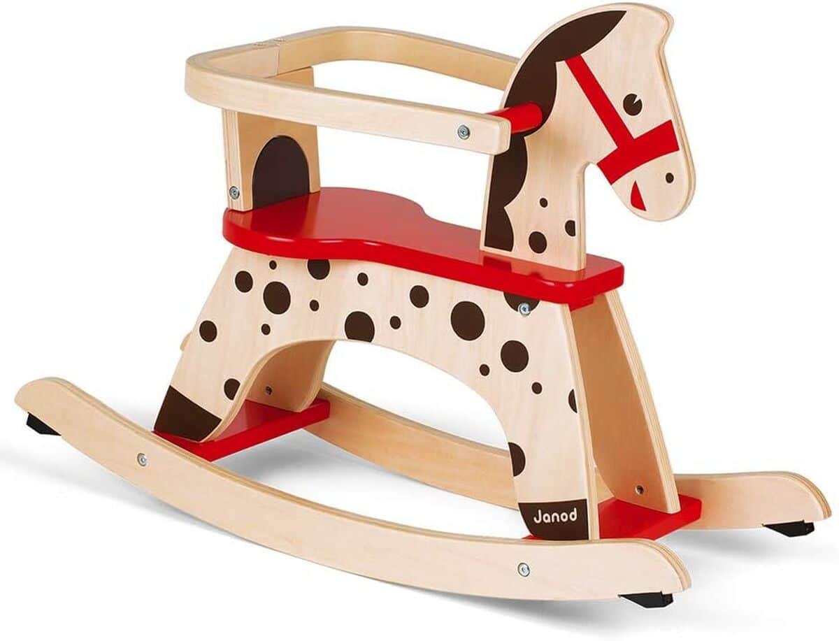Test : cheval à bascule en bois caramel Janod, l'équilibre dès 1 an