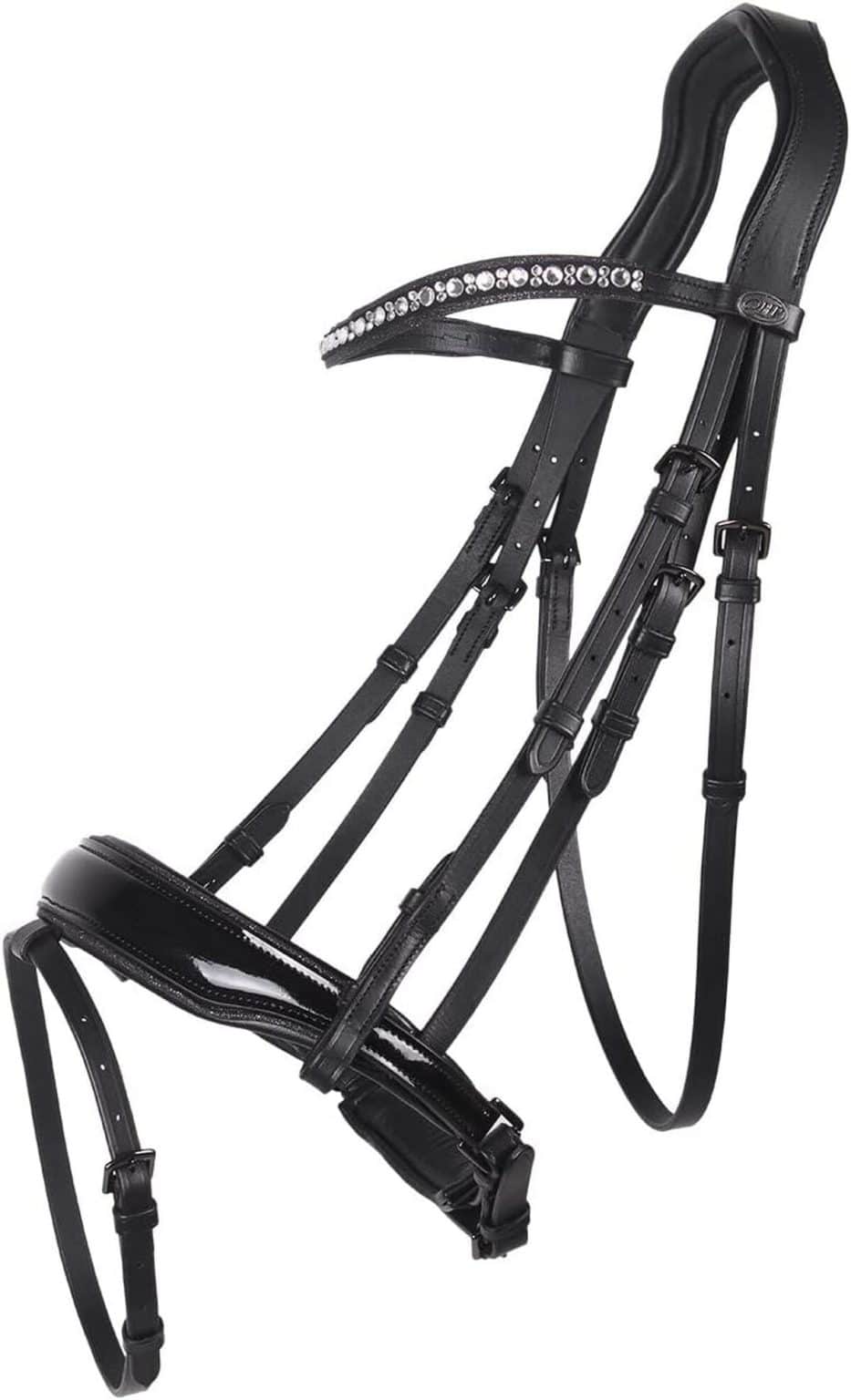 Set équestre Horses – Sous-selle Et Casque Brillant – Satin, Strass, Rembourrage – Pour Concours Ou Quotidien – Tailles Cob Et Full