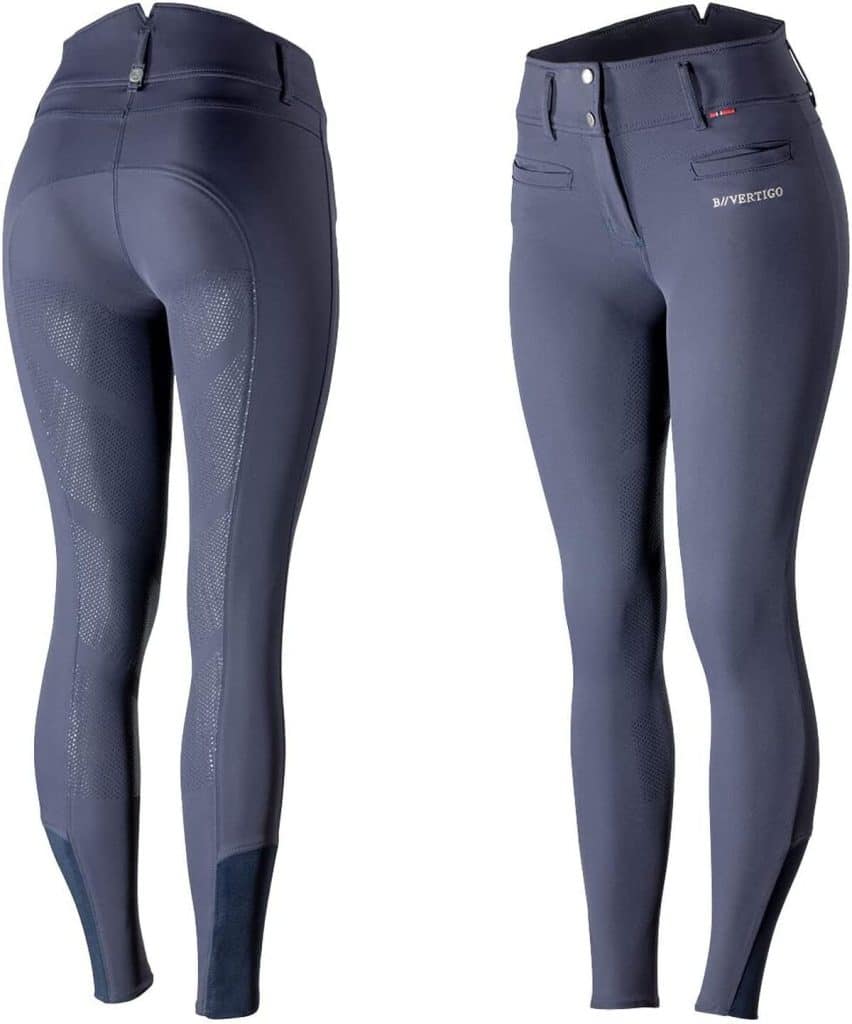 Test du pantalon d'équitation B Vertigo Tiffany silicone femme bleu 46