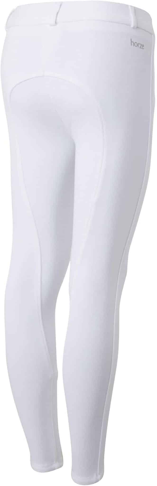 Test du pantalon d'équitation enfant Horze Active blanc, fond intégral grip silicone