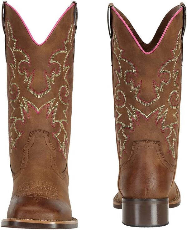 J's.o.l.e Bottes de cowboy Western Wide Veau Femme Large Largeur Bout Carré Bottes de Cowgirl Brodées Bottes d'équitation Noir Marron