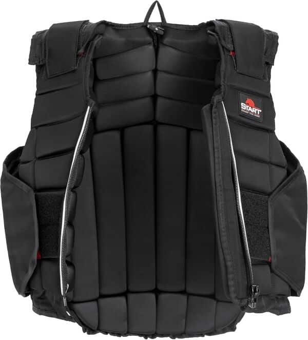 Start Gilet d'équitation pour enfant - Gilet de sécurité réglable avec protection dorsale - Pour filles et garçons - Gilet de protection pour cheval, sports d'équitation (noir, taille M)