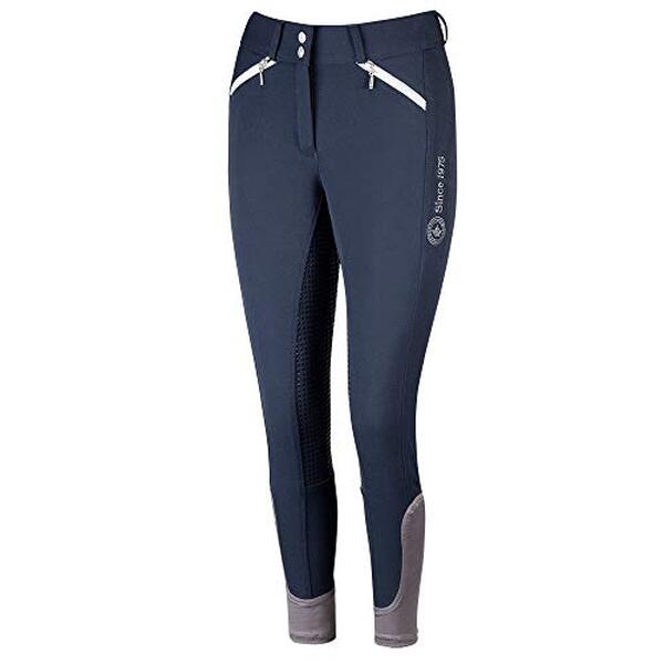 Découvrez notre avis détaillé sur le pantalon d'équitation Pfiff Kelsey bleu/gris taille 48 : confort, style et performance.