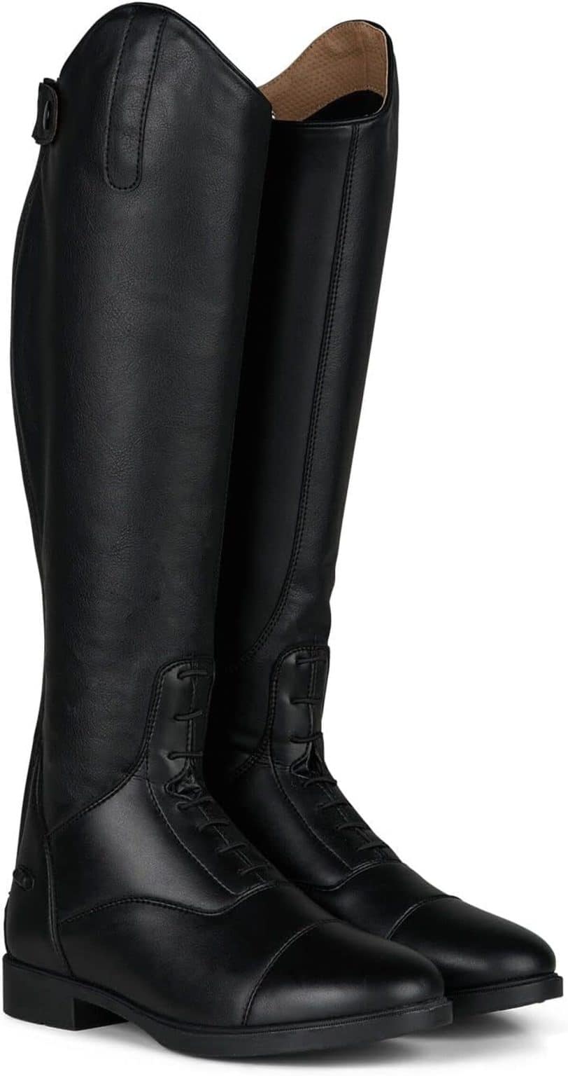 PIFF Glasgow Bottes D'Équitation En Caoutchouc Femme - Bottes Noires 100% Étanchées Tailles 29-42